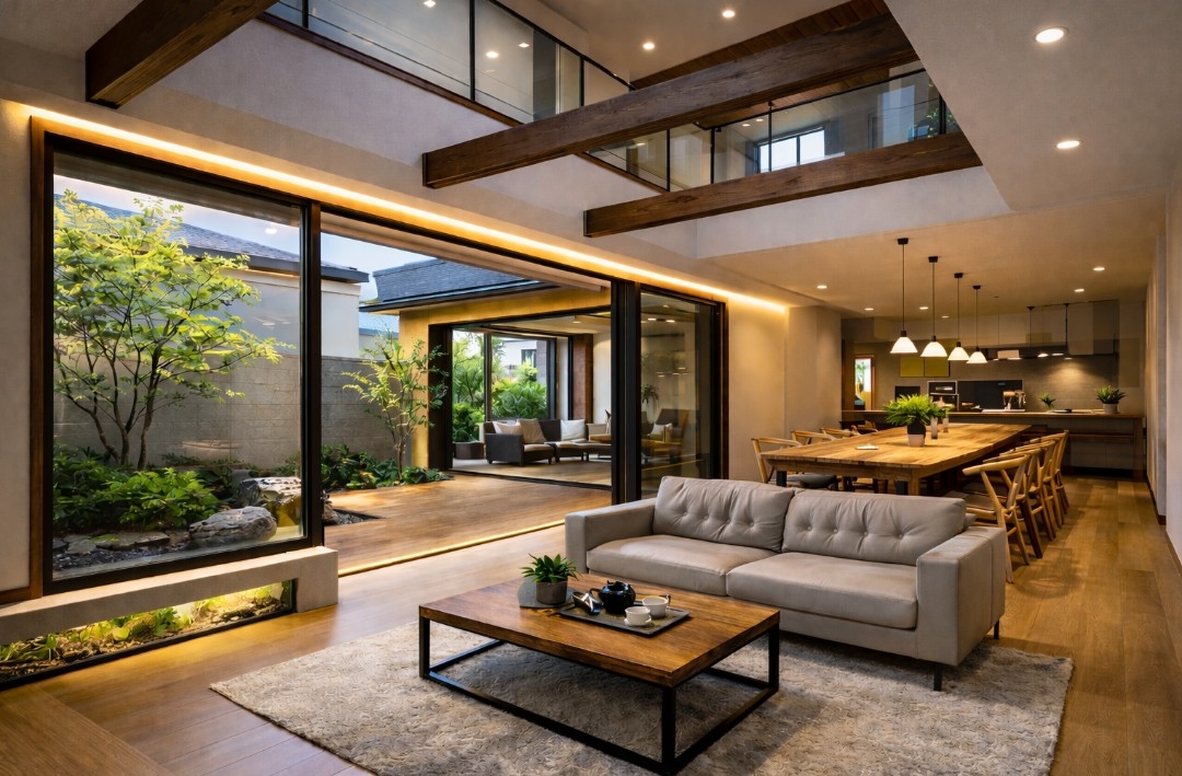 敷地条件を活かす間取り設計｜中庭と吹抜けで心地よい住まいをつくる方法