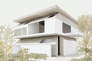 光によって切りかかれた家